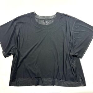 Lisa Bayne Sheer Boxy Blouse Black